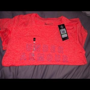 NWT women’s v-neck neon pink Under Armour shirt
